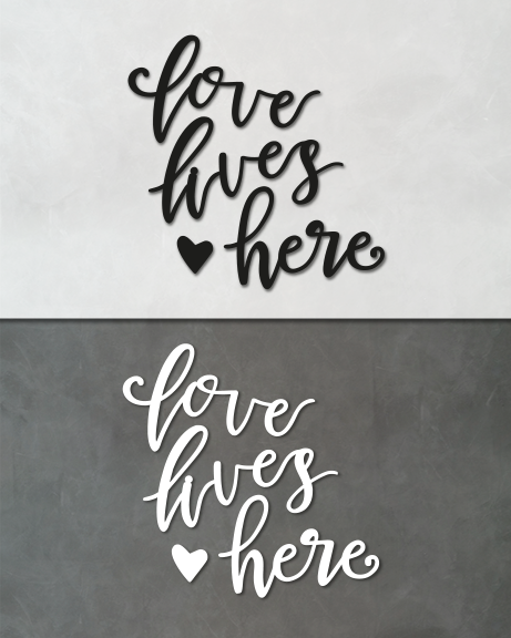 Love lives here (lettering)