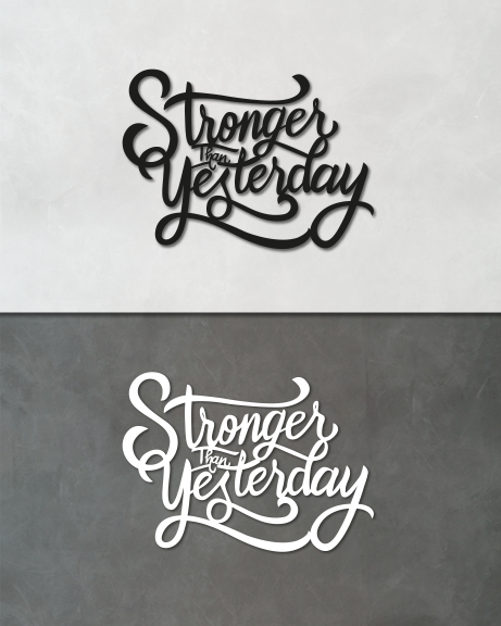 Stronger than yesterday (lettering)